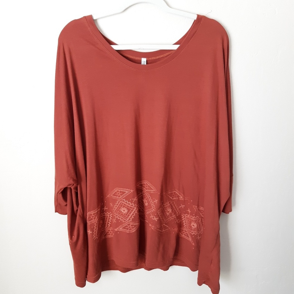 Monoreno Oversized Tunic Size Large Rust - image 1